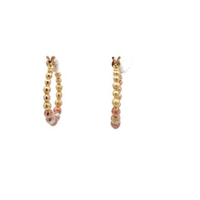 Load image into Gallery viewer, 18K Gold Earrings Hoops Beads Tricolor 1.14 grams Small - Rafant