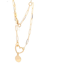 Load image into Gallery viewer, 18K Yellow Gold Bracelet Paperclip Heart 7.5 inches 2.32 grams - Rafant
