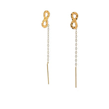 Load image into Gallery viewer, 18K Gold Earrings Threader Infinity Tiny 0.28 grams - Rafant