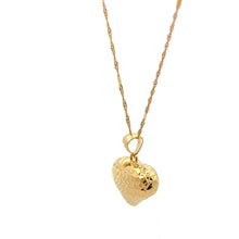 Load image into Gallery viewer, 18K Gold Necklace Chain 17.5 inches Pendant Heart Puffed 1.40 grams - Rafant