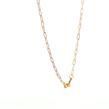 Load image into Gallery viewer, 18K Gold Necklace Chain 18 inches Paperclip Pendant Cross 1.25 grams - Rafant
