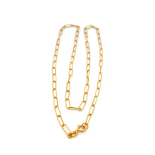 Load image into Gallery viewer, 18K Yellow Gold Necklace Chain Paperclip Size 18 inches - Rafant