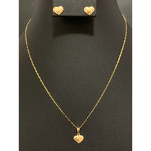 Load image into Gallery viewer, 18K Gold Necklace Chain 16 inches Heart Pendant with Earrings Sets 1.65 grams - Rafant