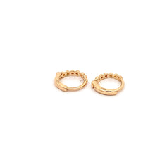 Load image into Gallery viewer, 18K Gold Earrings Huggie Beaded Very Tiny Hoops - Rafant