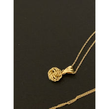 Load image into Gallery viewer, 18K Gold Necklace Chain Cable Link 17.50" with Knot Pendant 1.24 grams - Rafant