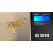 Load image into Gallery viewer, 18K Gold Necklace Twist Chain 17.75 inches w/ Cross Pendant 1.85 grams - Rafant