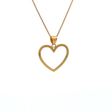 Load image into Gallery viewer, 18K Gold Necklace Chain 15.5" plus 2" Pendant Heart 0.88 grams - Rafant