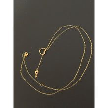 Load image into Gallery viewer, 18K Gold Necklace Chain with Heart Key Pendant 0.69 grams - Rafant