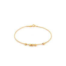 Load image into Gallery viewer, 18K Yellow Gold Bracelet Soft Bangle Beads Size 6.75 inches - Rafant