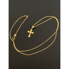 Load image into Gallery viewer, 18K Gold Necklace Chain 20 inches with Cross Pendant 1.73grams - Rafant