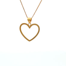Load image into Gallery viewer, 18K Gold Necklace Chain 15.5" plus 2" Pendant Heart 0.88 grams - Rafant