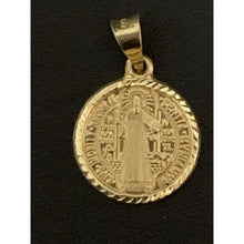 Load image into Gallery viewer, 18K Gold Pendant Round Saint Benedict Religious 1.92 grams - Rafant