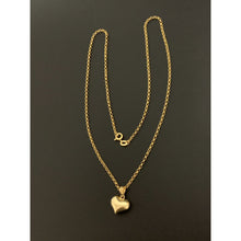 Load image into Gallery viewer, 18K Gold Necklace Chain Rolo 17.75 inches with Puffed Heart Pendant 2.25 grams - Rafant