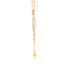 Load image into Gallery viewer, 18K Yellow Gold Bracelet Paperclip Heart Charm 1 gram 6.5 inches plus 1 inch - Rafant