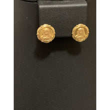 Load image into Gallery viewer, 18K Gold Earrings Stud Mother Mary 1.81 grams - Rafant