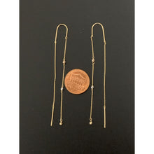 Load image into Gallery viewer, 18K Gold Earrings Threader Beaded White Yellow Gold 1.05 grams - Rafant
