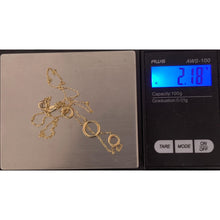 Load image into Gallery viewer, 18K Gold Necklace Chain Link Circle Round Charms 17 inches 2.18 grams - Rafant