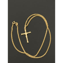 Load image into Gallery viewer, 18K Gold Necklace Chain 16 inches with Cross Pendant 2.53 grams - Rafant