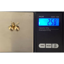 Load image into Gallery viewer, 18K Saudi Gold Ball Stud Polished Earrings 2.58 grams - Rafant