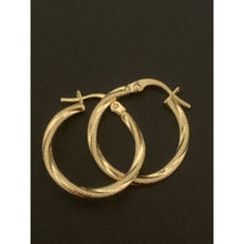 Load image into Gallery viewer, 18K Gold Earrings Hoops Loops Twisted Small 1.11 grams - Rafant