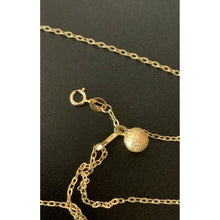 Load image into Gallery viewer, 18K Saudi Gold Necklace Chain 17.75" w/ Frosted Ball Pendant Earrings Set - Rafant