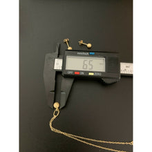 Load image into Gallery viewer, 18K Saudi Gold Necklace Chain 17.75" w/ Frosted Ball Pendant Earrings Set - Rafant