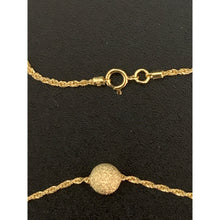 Load image into Gallery viewer, 18K Gold Necklace Chain 17.75 inches with Frosted Ball Pendant 1.03 grams - Rafant
