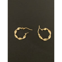 Load image into Gallery viewer, 18K Gold Earrings Hoops Loops Twist Small 1.17 grams - Rafant