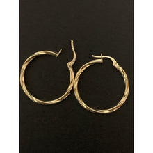 Load image into Gallery viewer, 18K Gold Earrings Hoops Loops Twist 1.27 grams - Rafant