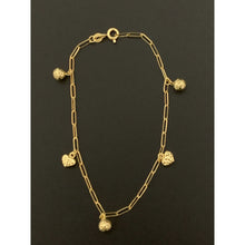 Load image into Gallery viewer, 18K Gold Bracelet Paperclips 7.25 inches with Ball Heart Charms 2.25 grams - Rafant