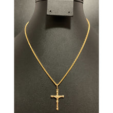 Load image into Gallery viewer, 18K Gold Necklace Chain 16 inches with Cross Pendant 2.53 grams - Rafant