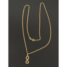 Load image into Gallery viewer, 18K Gold Necklace Twisted Chain 17.5 inches with Infinity Pendant 1.48 grams - Rafant