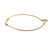 Load image into Gallery viewer, 18K Gold Bracelets Beaded Tricolor Yellow White Rose Size 6.75 inches 1.29 grams - Rafant