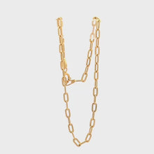 Load and play video in Gallery viewer, 18K Yellow Gold Bracelet Paperclip Small Links 1.02 Size 7.5 inches
