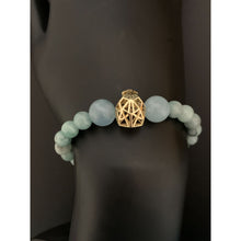 Load image into Gallery viewer, 18K Gold Bracelet Panther Natural Columbian Emerald and Aquamarine Gemstones Size 6 inches - Rafant