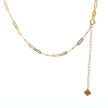 Load image into Gallery viewer, 18K Gold Necklace Chain Paperclip 16 inches plus 1.5" Pendant Heart Puffed - Rafant