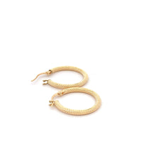 Load image into Gallery viewer, 18K Yellow Gold Earrings Hoops Small Textured 1.23 grams - Rafant