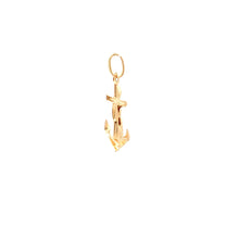 Load image into Gallery viewer, 18K Yellow Gold Pendant Anchor Religious Jesus Christ Cross - Rafant