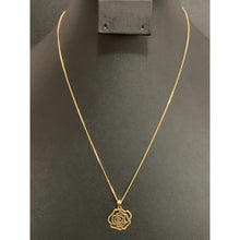 Load image into Gallery viewer, 18K Gold Necklace Curb Chain 17.75 inches with Flower Pendant 1.84 grams - Rafant