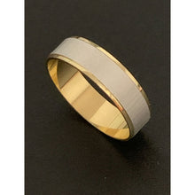 Load image into Gallery viewer, 18K Gold Ring Wedding Band Two Tone Yellow White 2.62 grams S6.5 - Rafant