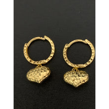 Load image into Gallery viewer, 18K Gold Hoops Heart Earrings Small 1.61 grams - Rafant