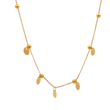 Load image into Gallery viewer, 18K Gold Necklace Chain  17.5 inches Discs Bead Charms 0.85 grams - Rafant