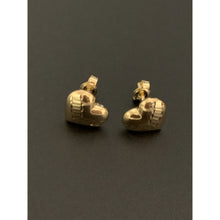 Load image into Gallery viewer, 18K Gold Earrings Stud Puffed Heart 2.66 grams - Rafant