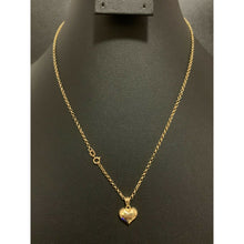Load image into Gallery viewer, 18K Saudi Gold Necklace Chain Rolo 17.50 inches Puffed Heart Pendant 2.15 grams - Rafant