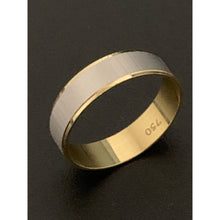 Load image into Gallery viewer, 18K Gold Ring Wedding Band Two Tone Yellow White 2.68 grams S 7.25 - Rafant