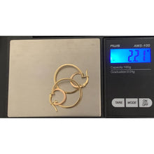 Load image into Gallery viewer, 18K Gold Twin Loops Hoops Earrings 2.21 grams - Rafant