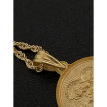 Load image into Gallery viewer, 18K Gold Necklace Chain 18 inches Dragon Round Pendant 1.35 grams - Rafant