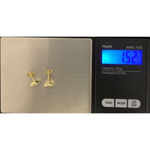 Load image into Gallery viewer, 18K Gold Earrings Stud Circle Round Tricolor 1.52 grams - Rafant