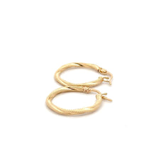 Load image into Gallery viewer, 18K Gold Earrings Hoops Textured Small 1.09 grams - Rafant