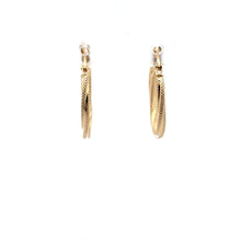 Load image into Gallery viewer, 18K Gold Earrings Hoops Textured Small 1.09 grams - Rafant